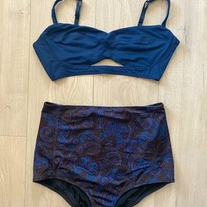 Malia Mills 2 piece blue swimsuit